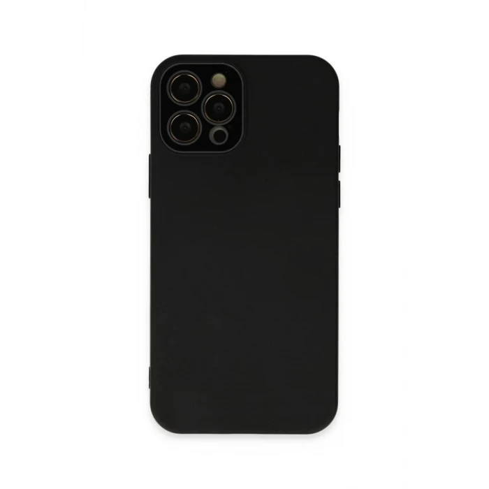 Newface Apple iPhone 12 Pro Max Kılıf Lansman Glass Kapak - Siyah