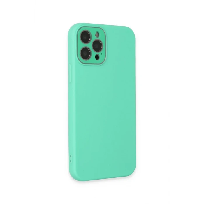Newface Apple iPhone 12 Pro Max Kılıf Lansman Glass Kapak - Turkuaz