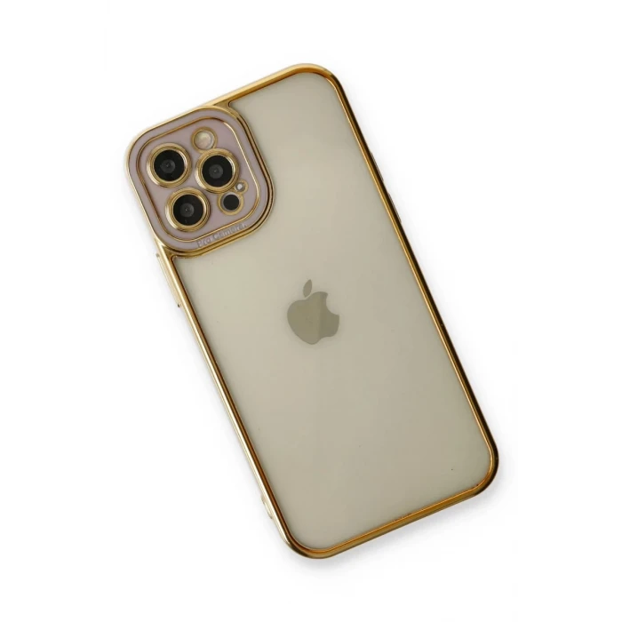 Newface Apple iPhone 12 Pro Max Kılıf Liva Lens Silikon - Lila