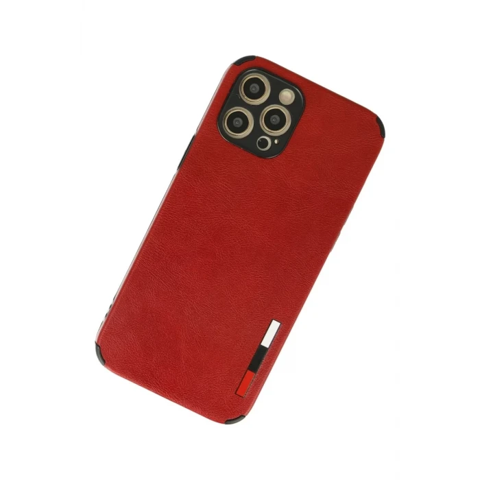 Newface Apple iPhone 12 Pro Max Kılıf Loop Deri Silikon - Kırmızı