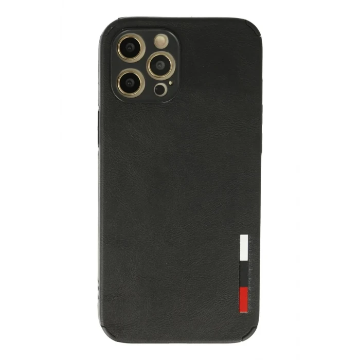 Newface Apple iPhone 12 Pro Max Kılıf Loop Deri Silikon - Siyah