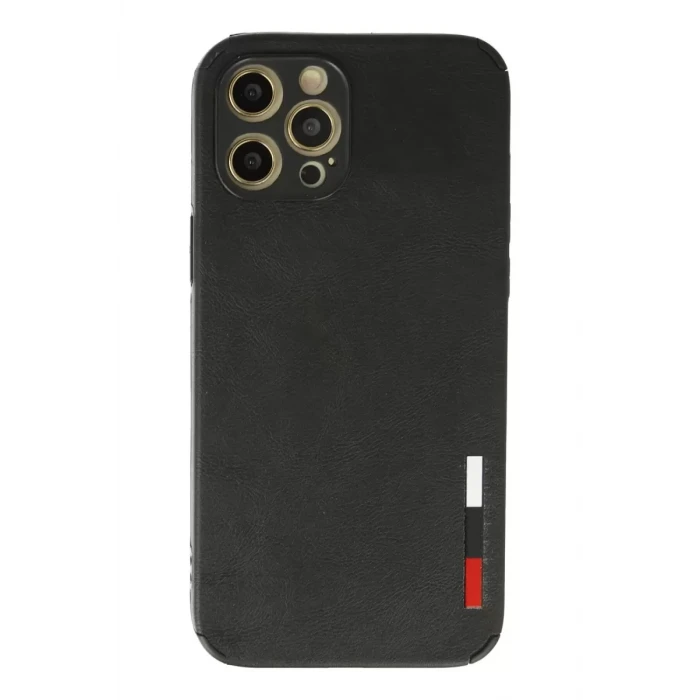 Newface Apple iPhone 12 Pro Max Kılıf Loop Deri Silikon - Siyah