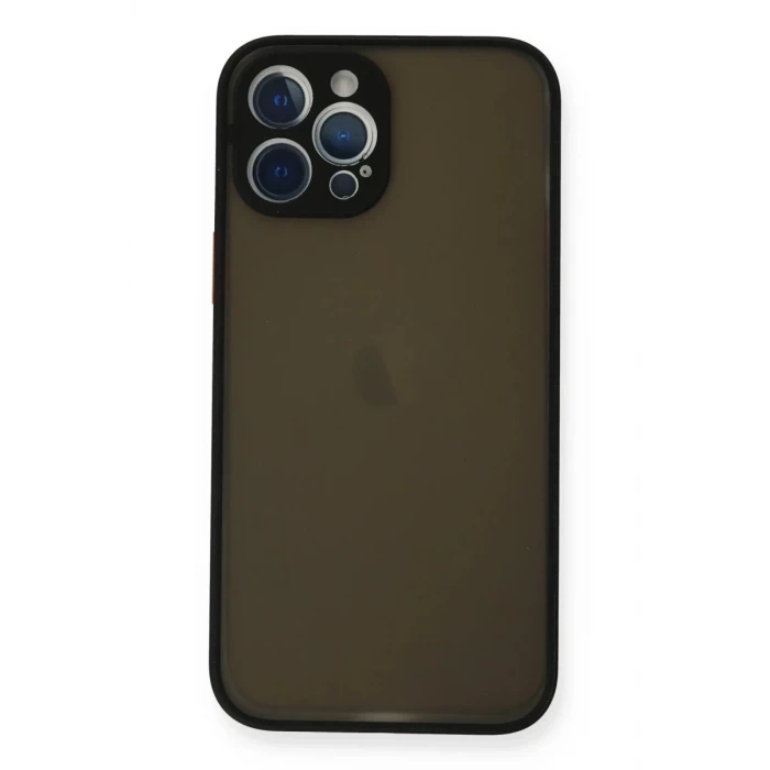 Newface Apple iPhone 12 Pro Max Kılıf Montreal Silikon Kapak - Siyah