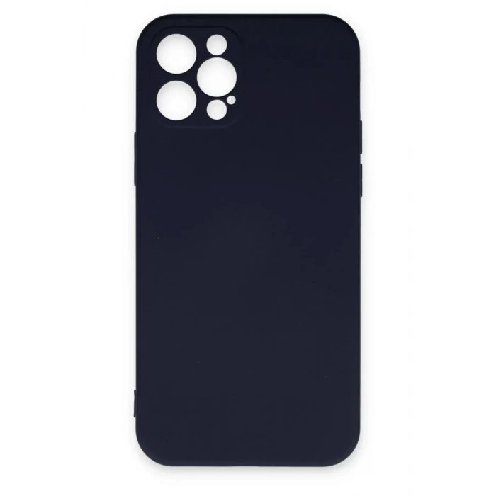 Newface Apple iPhone 12 Pro Max Kılıf Nano içi Kadife Silikon - Lacivert