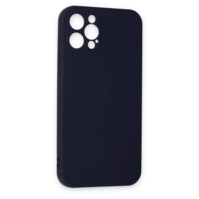 Newface Apple iPhone 12 Pro Max Kılıf Nano içi Kadife Silikon - Lacivert