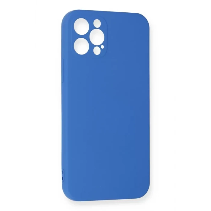Newface Apple iPhone 12 Pro Max Kılıf Nano içi Kadife Silikon - Mavi