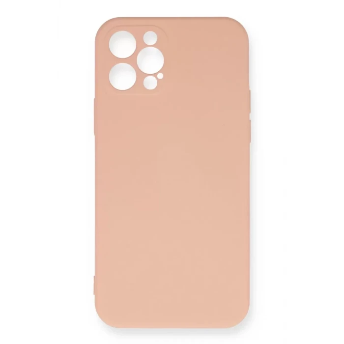 Newface Apple iPhone 12 Pro Max Kılıf Nano içi Kadife Silikon - Pudra
