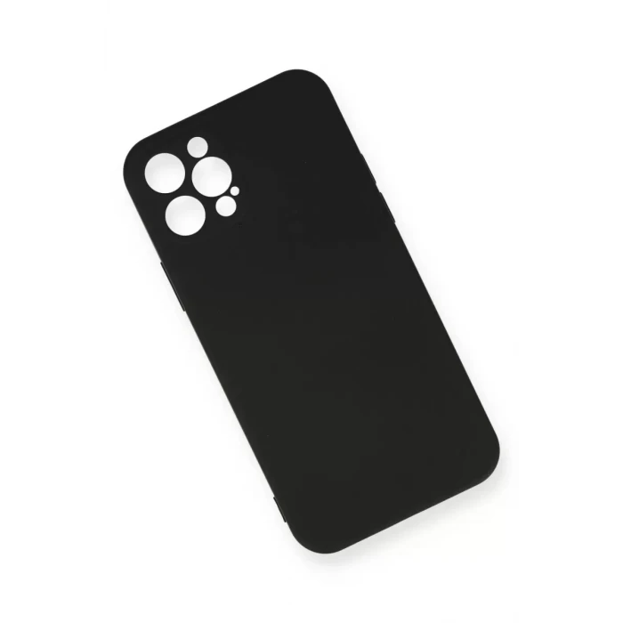 Newface Apple iPhone 12 Pro Max Kılıf Nano içi Kadife Silikon - Siyah