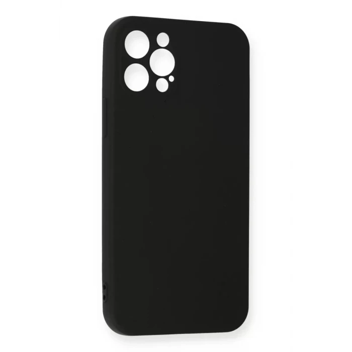 Newface Apple iPhone 12 Pro Max Kılıf Nano içi Kadife Silikon - Siyah