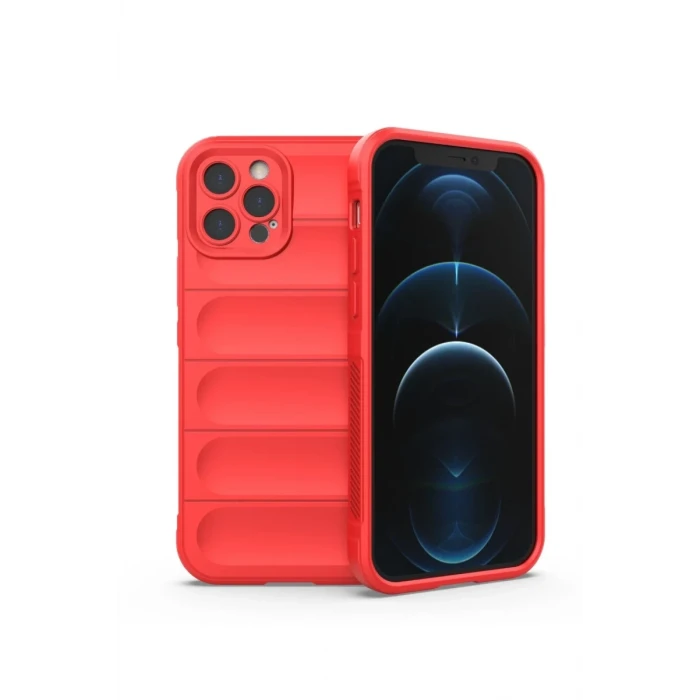 Newface Apple iPhone 12 Pro Max Kılıf Optimum Silikon - Kırmızı