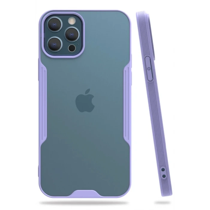 Newface Apple iPhone 12 Pro Max Kılıf Platin Silikon - Lila
