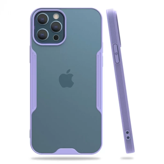 Newface Apple iPhone 12 Pro Max Kılıf Platin Silikon - Lila