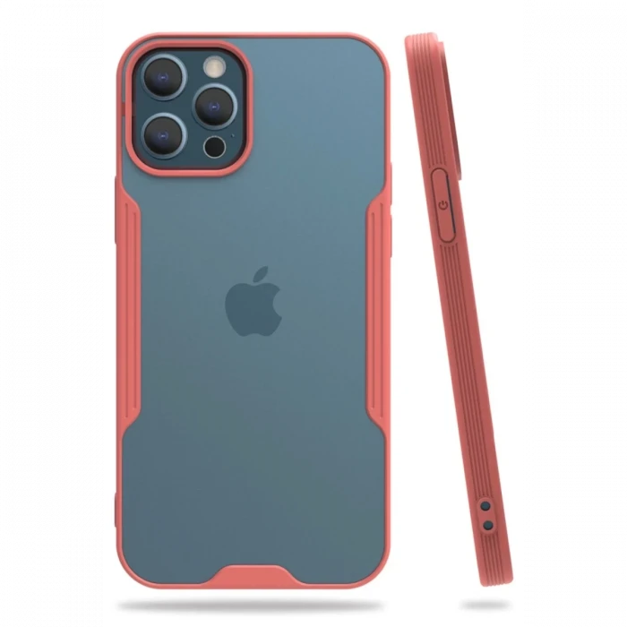 Newface Apple iPhone 12 Pro Max Kılıf Platin Silikon - Pembe