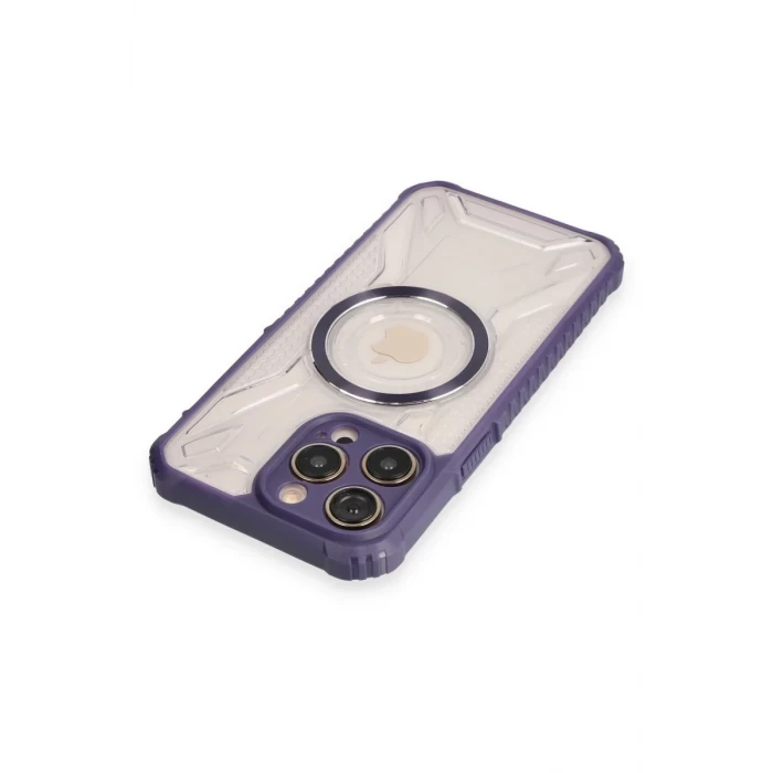 Newface Apple iPhone 12 Pro Max Kılıf Prag Magneticsafe Kapak - Derin Mor