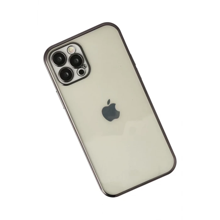 Newface Apple iPhone 12 Pro Max Kılıf Razer Lensli Silikon - Siyah