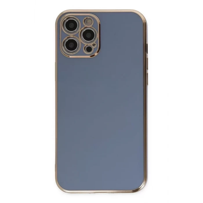 Newface Apple iPhone 12 Pro Max Kılıf Volet Silikon - Mavi