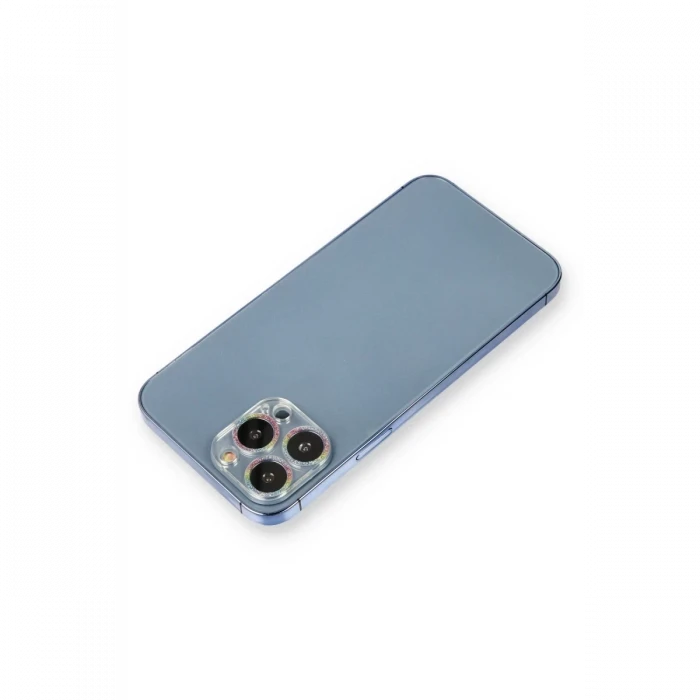 Newface Apple iPhone 12 Pro Max Shine Kamera Lens Koruma Cam - Rainbow