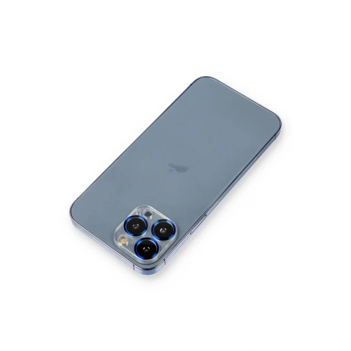 Newface Apple iPhone 12 Pro Metal Kamera Lens Koruma Cam - Mavi