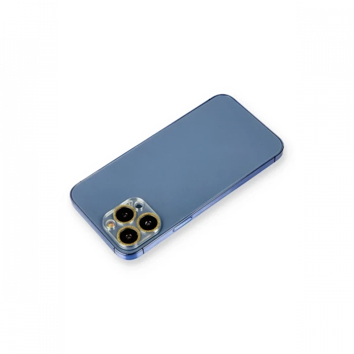 Newface Apple iPhone 12 Pro Shine Kamera Lens Koruma Cam - Gold