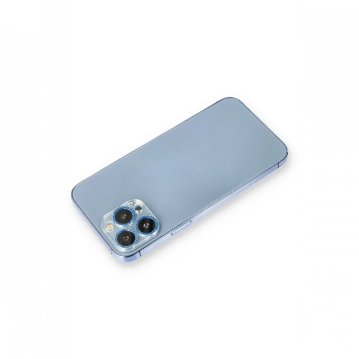 Newface Apple iPhone 12 Pro Shine Kamera Lens Koruma Cam - Mavi