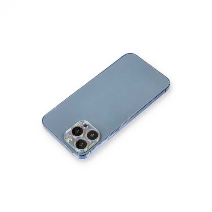 Newface Apple iPhone 12 Pro Shine Kamera Lens Koruma Cam - Rainbow