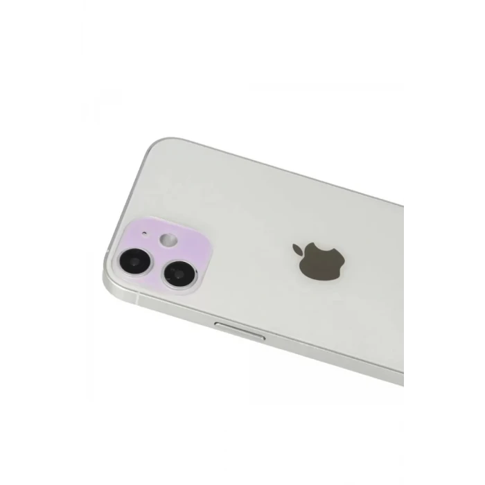 Newface Apple iPhone 12 Rainbow Kamera Lens Koruma Cam - Mor