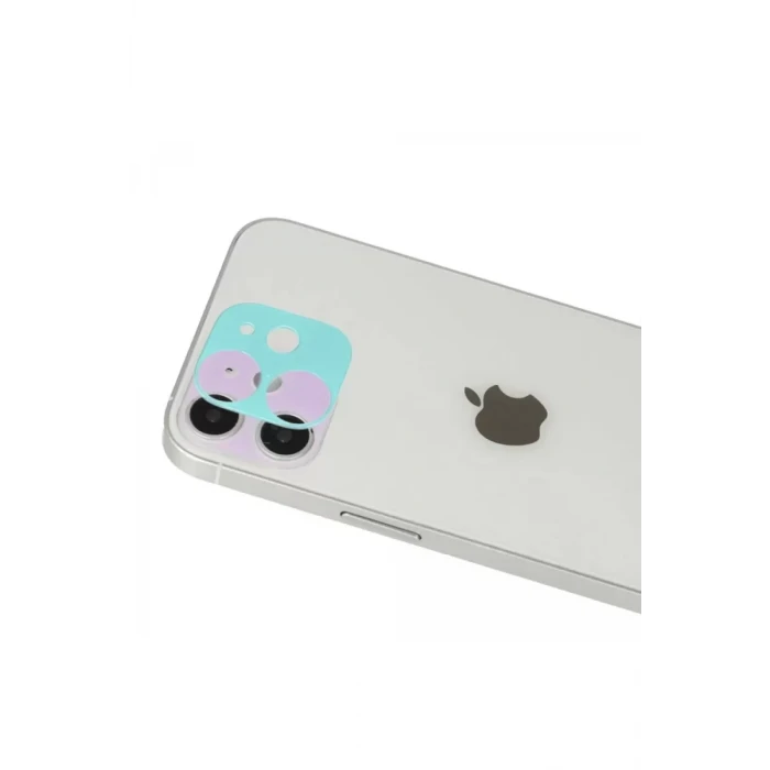 Newface Apple iPhone 12 Rainbow Kamera Lens Koruma Cam - Mor