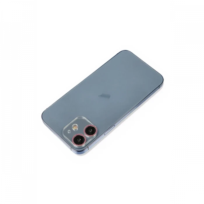 Newface Apple iPhone 12 Shine Kamera Lens Koruma Cam - Pembe