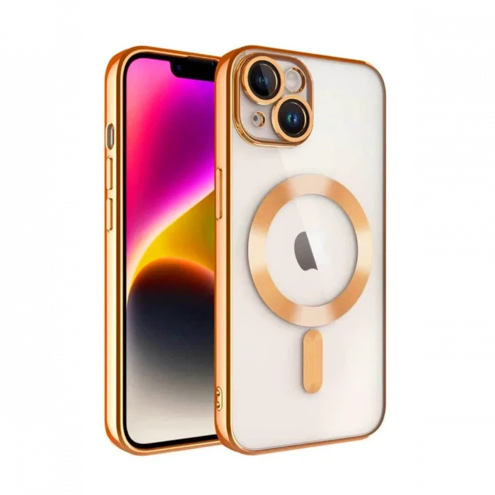 Newface Apple iPhone 13 Kılıf Kross Magneticsafe Kapak - Turuncu