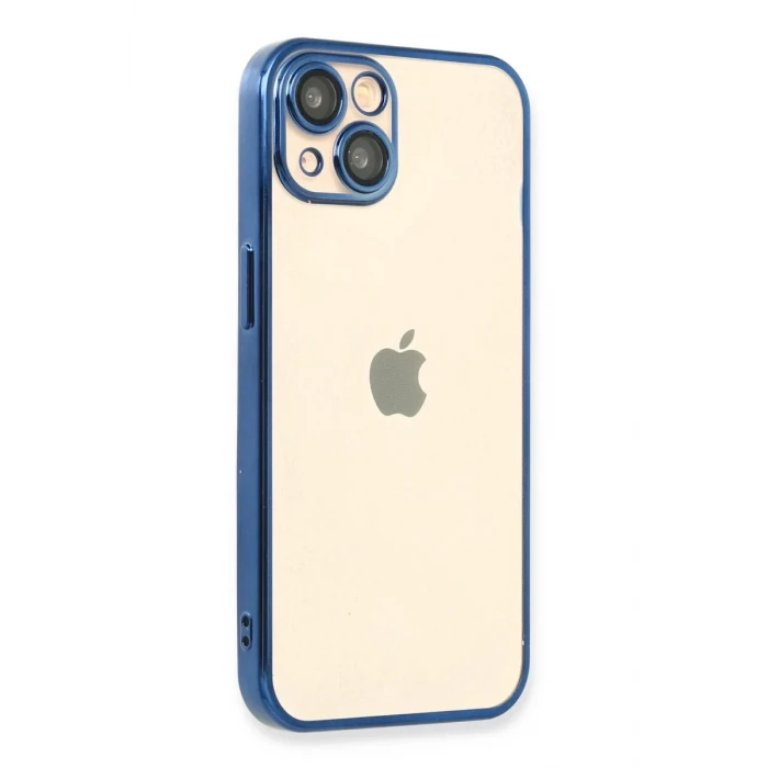 Newface Apple iPhone 13 Kılıf Razer Lensli Silikon - Açık Mavi