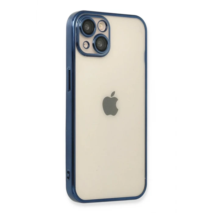 Newface Apple iPhone 13 Kılıf Razer Lensli Silikon - Lacivert