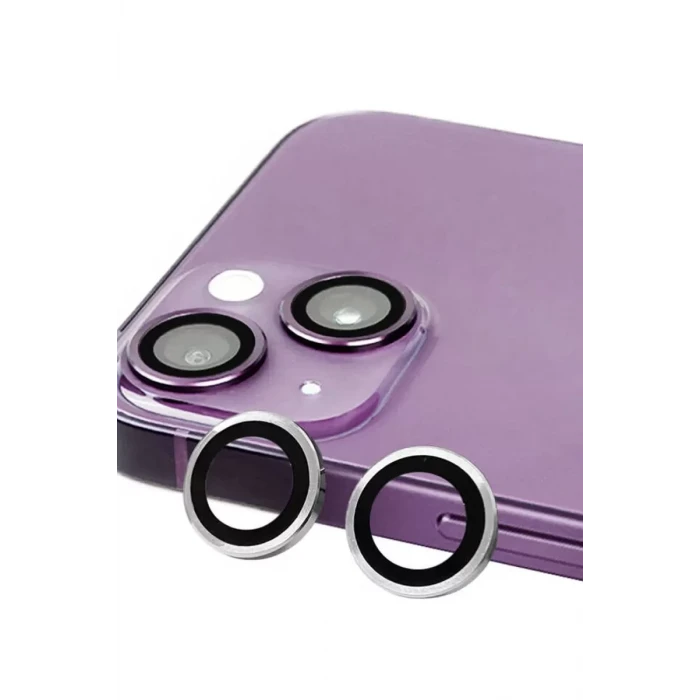 Newface Apple iPhone 13 Mini Raze Metal Kamera Lens - Gümüş