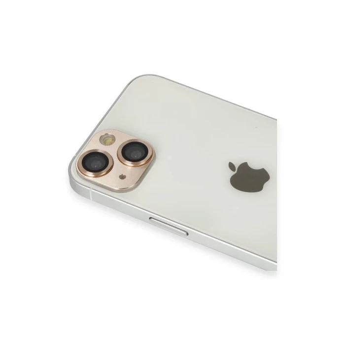 Newface Apple iPhone 13 Pers Alüminyum Kamera Lens - Gold