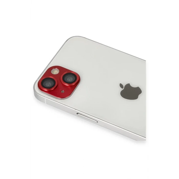 Newface Apple iPhone 13 Pers Alüminyum Kamera Lens - Kırmızı