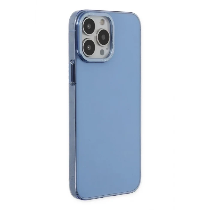 Newface Apple iPhone 13 Pro Kılıf Anka PC Sert Metal Kapak - Mavi