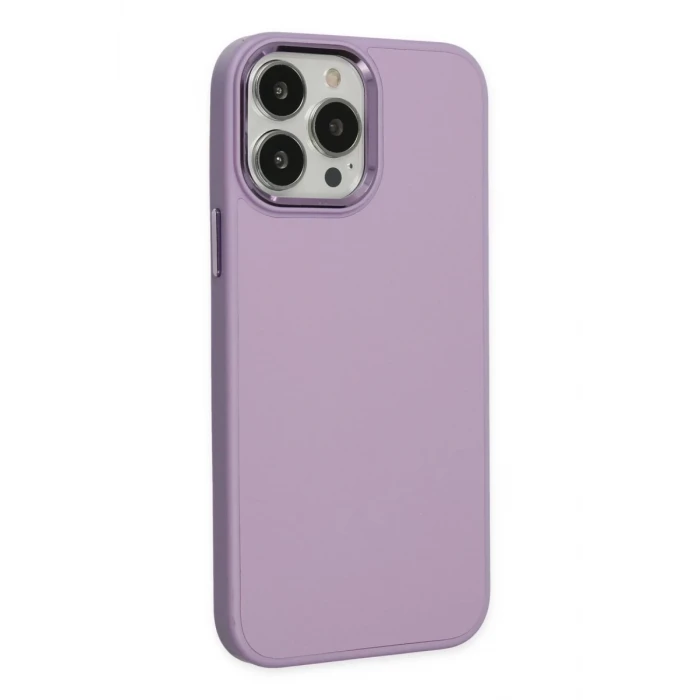 Newface Apple iPhone 13 Pro Kılıf Asya Deri Silikon - Lila
