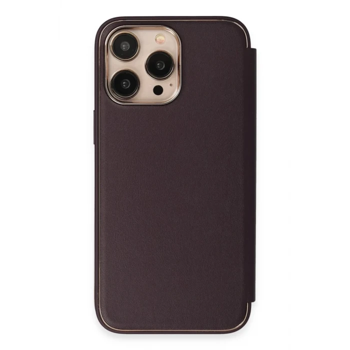 Newface Apple iPhone 13 Pro Kılıf Dolpin Kapaklı - Derin Mor