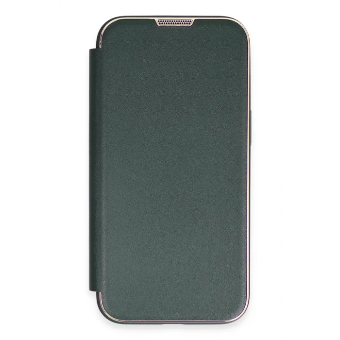 Newface Apple iPhone 13 Pro Kılıf Dolpin Kapaklı - Koyu Yeşil