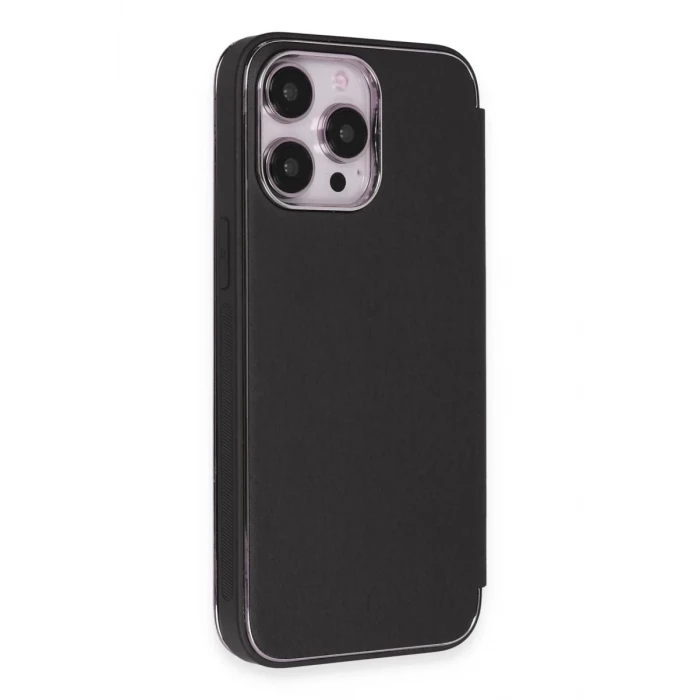 Newface Apple iPhone 13 Pro Kılıf Dolpin Kapaklı - Siyah