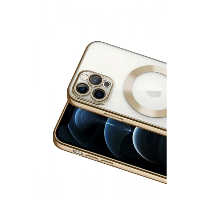 Newface Apple iPhone 13 Pro Kılıf Kross Magneticsafe Kapak - Gold