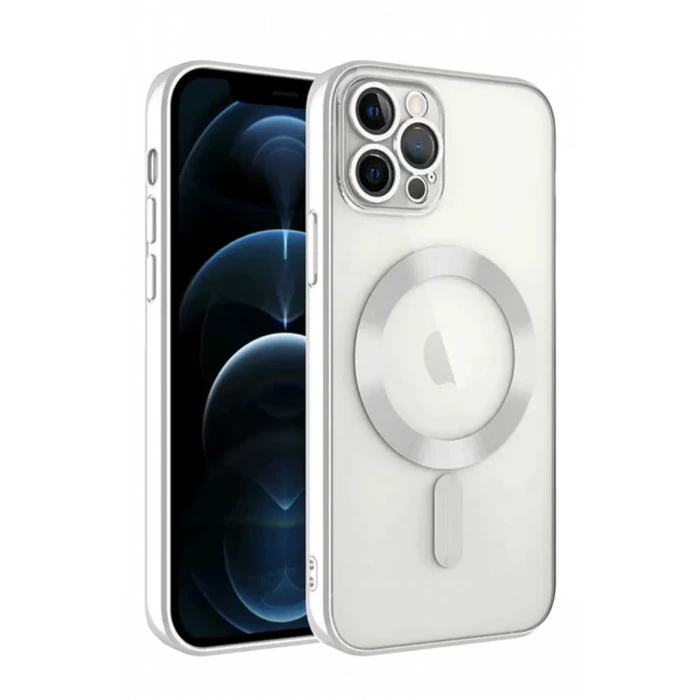 Newface Apple iPhone 13 Pro Kılıf Kross Magneticsafe Kapak - Gümüş