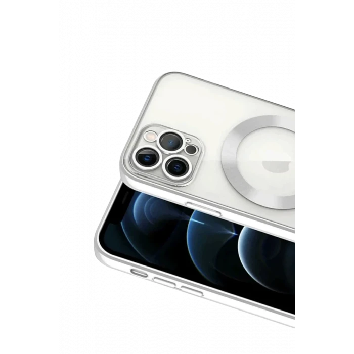 Newface Apple iPhone 13 Pro Kılıf Kross Magneticsafe Kapak - Gümüş