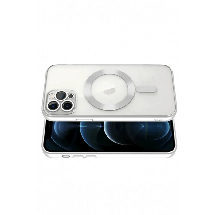 Newface Apple iPhone 13 Pro Kılıf Kross Magneticsafe Kapak - Gümüş