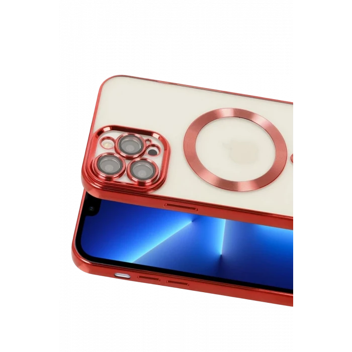 Newface Apple iPhone 13 Pro Kılıf Kross Magneticsafe Kapak - Kırmızı