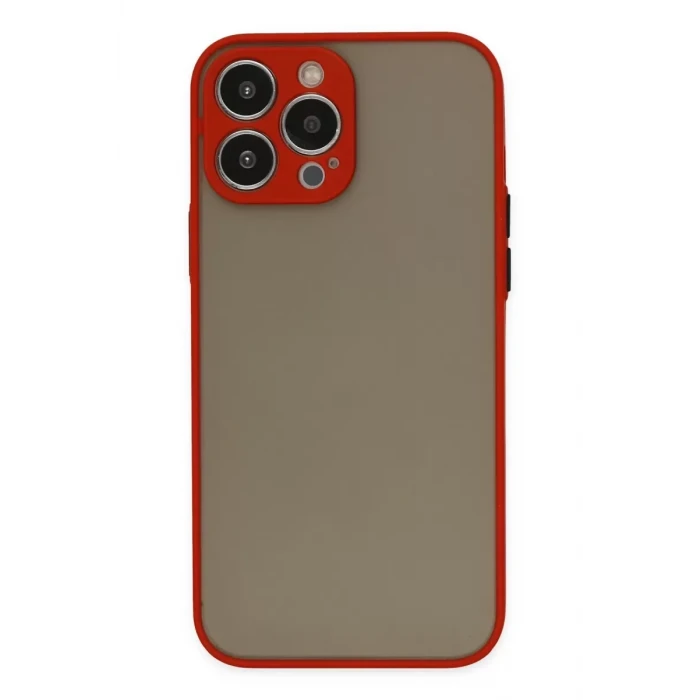 Newface Apple iPhone 13 Pro Kılıf Montreal Silikon Kapak - Kırmızı