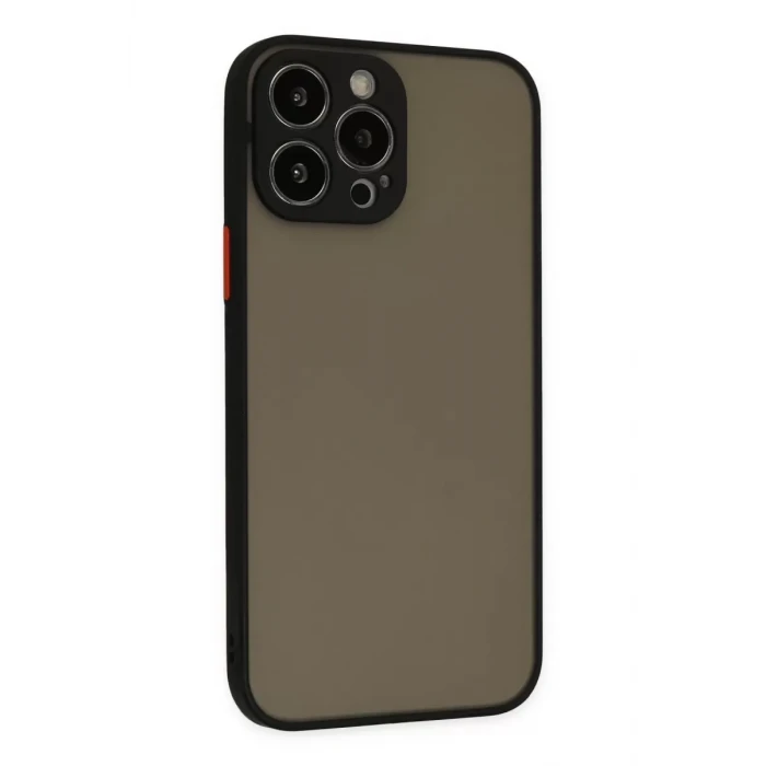 Newface Apple iPhone 13 Pro Kılıf Montreal Silikon Kapak - Siyah
