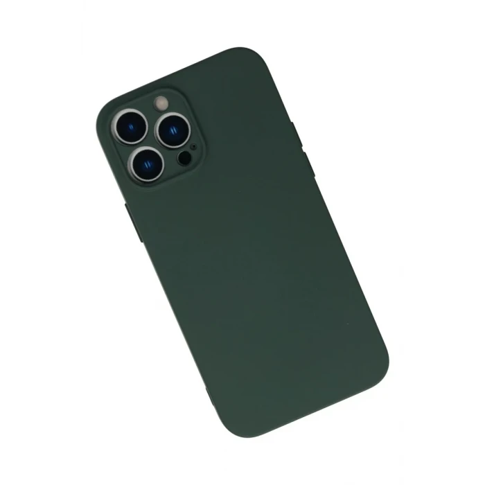 Newface Apple iPhone 13 Pro Kılıf Nano içi Kadife Silikon - Koyu Yeşil