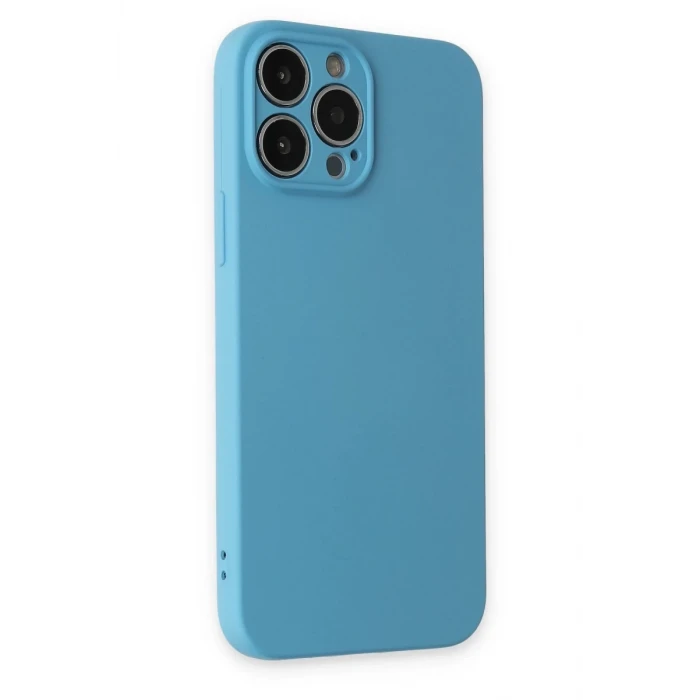 Newface Apple iPhone 13 Pro Kılıf Nano içi Kadife Silikon - Mavi