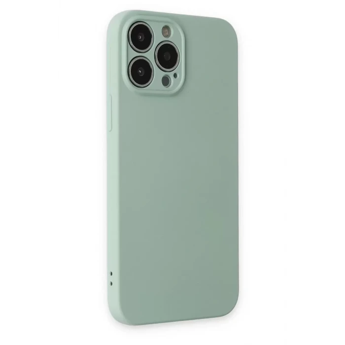 Newface Apple iPhone 13 Pro Kılıf Nano içi Kadife Silikon - Su Yeşili