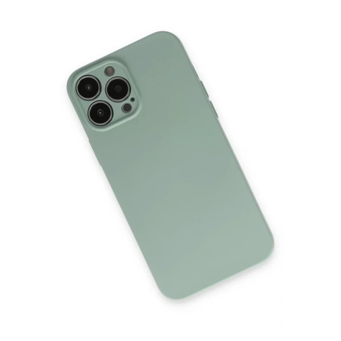 Newface Apple iPhone 13 Pro Kılıf Nano içi Kadife Silikon - Su Yeşili